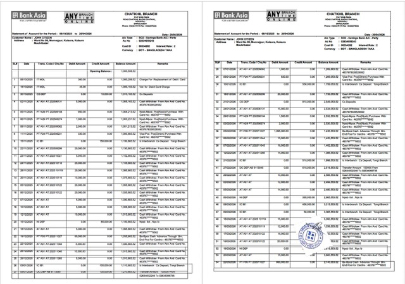Download Bangladesh bank Asia PLC statement of account word  2 pages